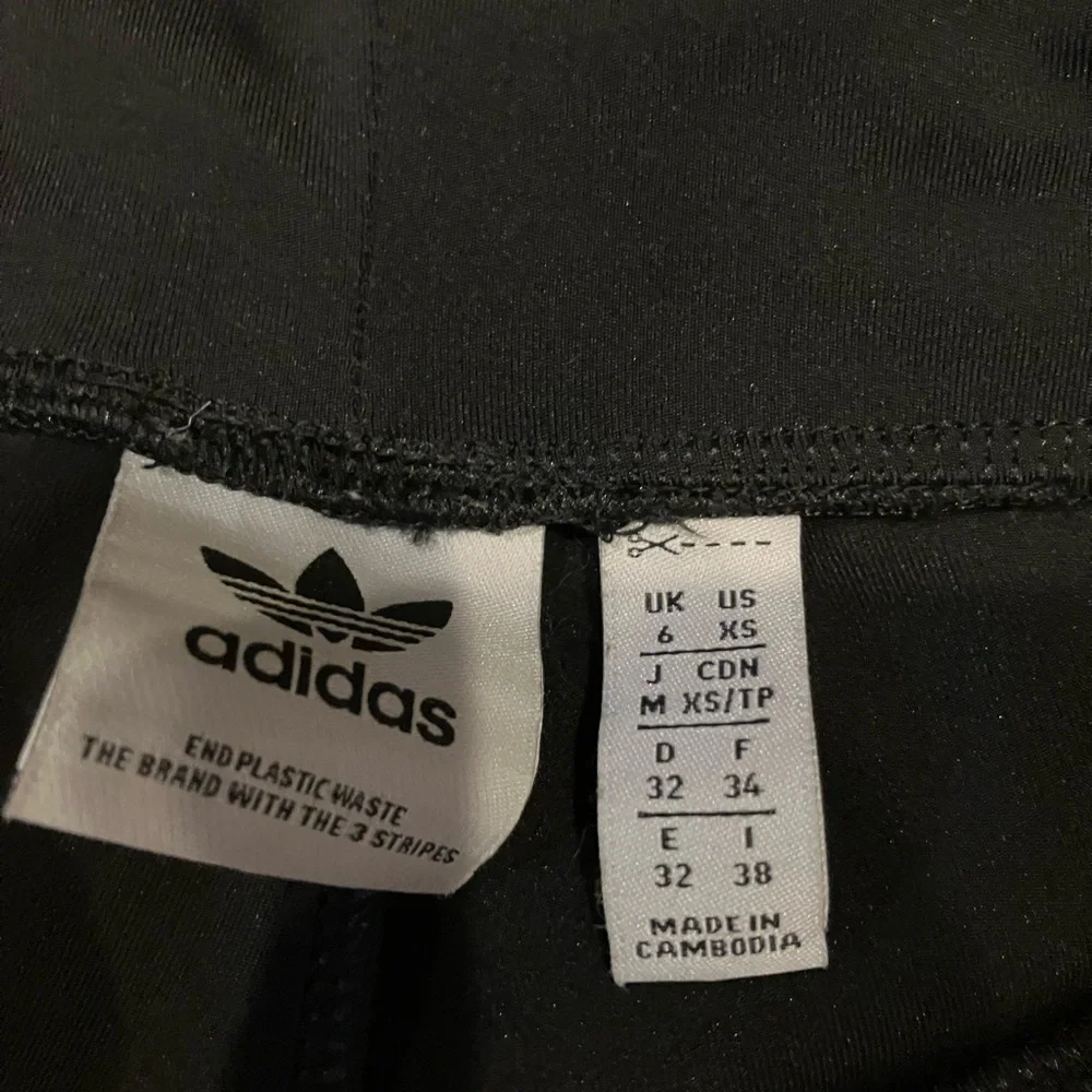 adidas Black Flared Joggers with White Side Stripes - Picture 5 of 7